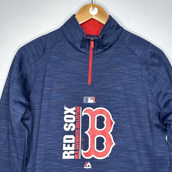 Majestic Boston Red Sox Women’s XL Navy 1/4 Zip Sweatshirt Pullover MLB Sporty - Picture 3 of 12
